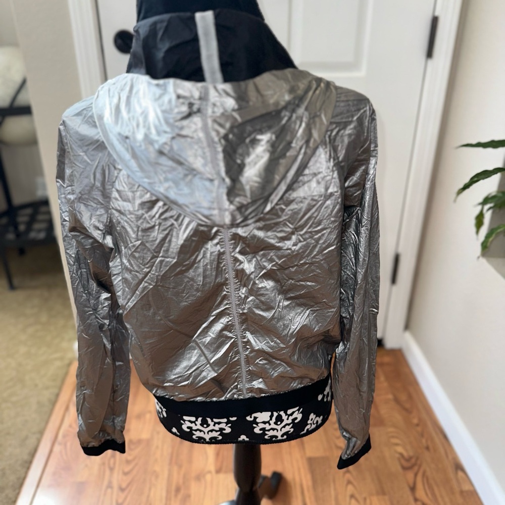 Bcbgeneration Silver Bomber Jacket With High Coll… - image 2